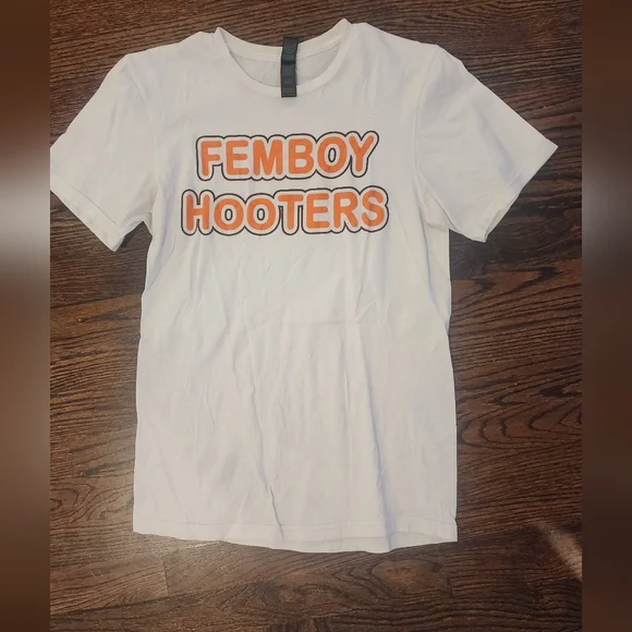 White Femboy Hooters Shirt - Picture 1 of 2